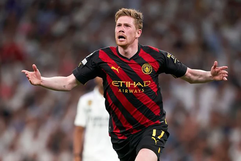 De Bruyne giúp Man City thoát thua trước Real Madrid. ẢNH: GETTY De Bruyne giúp Man City thoát thua trước Real Madrid. ẢNH: GETTY