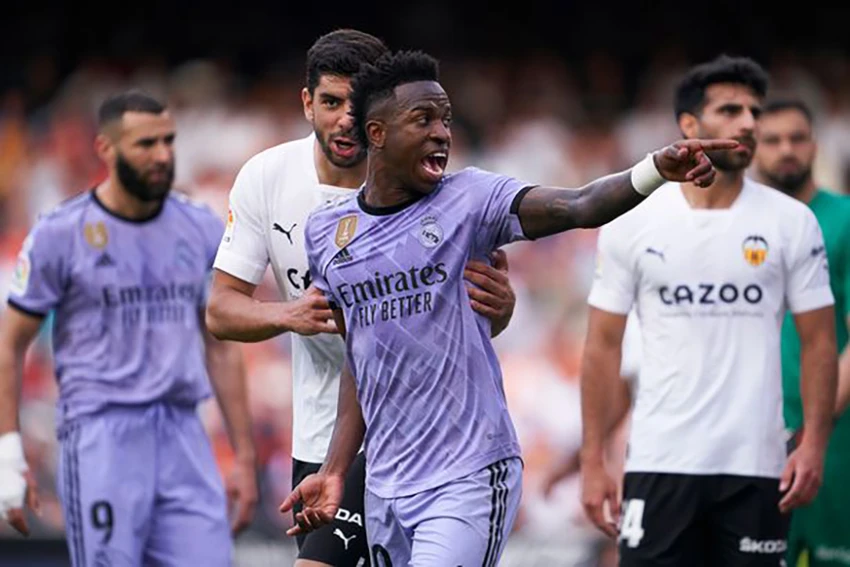 Vinicius nhiều lần bị phân biệt chủng tộc ở mùa này. ẢNH: GETTY Vinicius nhiều lần bị phân biệt chủng tộc ở mùa này. ẢNH: GETTY