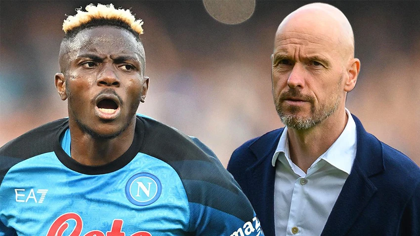 Osimhen cũng được liên hệ gia nhập đoàn quân của Ten Hag tại Man Utd. ẢNH: MIRROR