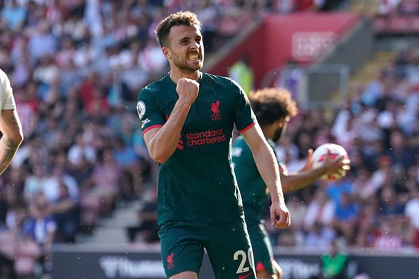 Jota lập cú đúp cho Liverpool trong trận cuối cùng của mùa giải. ẢNH: GETTY Jota lập cú đúp cho Liverpool trong trận cuối cùng của mùa giải. ẢNH: GETTY