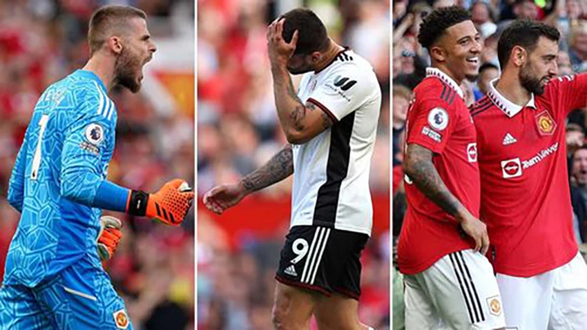 Pha cản phá phạt đền thành công của De Gea đã giúp MU ngược dòng hạ Fulham 2-1 ở vòng cuối cùng Premeir League. ẢNH: MIRROR Pha cản phá phạt đền thành công của De Gea đã giúp MU ngược dòng hạ Fulham 2-1 ở vòng cuối cùng Premeir League. ẢNH: MIRROR