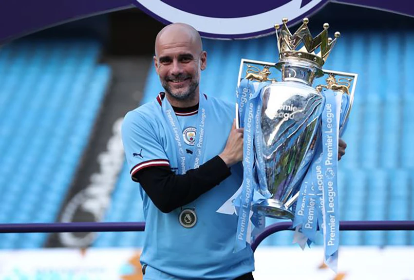 Pep Guardiola đã cùng Man City giành 5 danh hiệu Premier League trong 6 mùa giải gần nhất. ẢNH: GETTY Pep Guardiola đã cùng Man City giành 5 danh hiệu Premier League trong 6 mùa giải gần nhất. ẢNH: GETTY