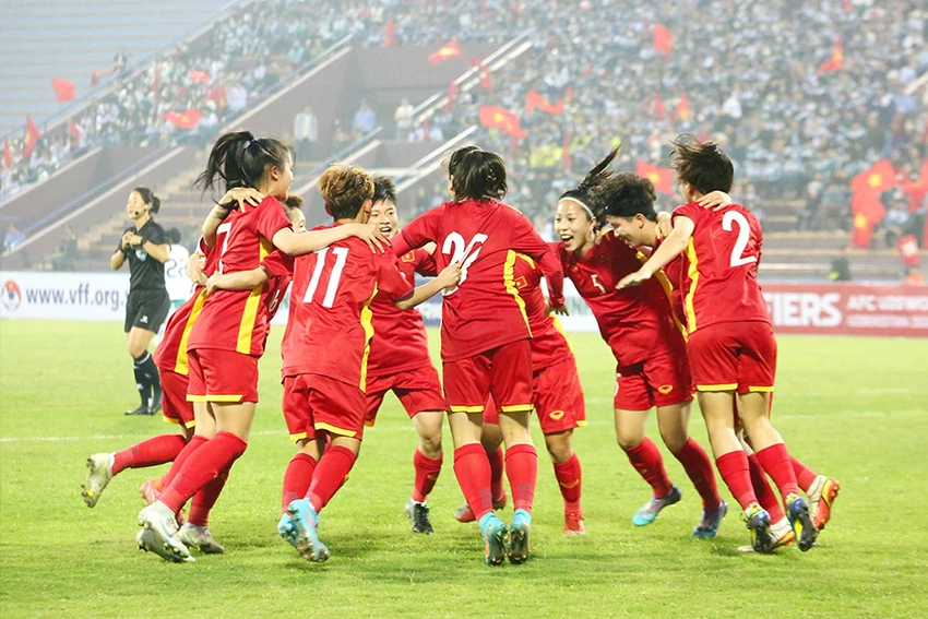 Các cầu thủ U-20 nữ Việt Nam rất hồn nhiên và vô tư với những chiến thắng đậm ở giai đoạn 1. Ảnh: VFF Các cầu thủ U-20 nữ Việt Nam rất hồn nhiên và vô tư với những chiến thắng đậm ở giai đoạn 1. Ảnh: VFF