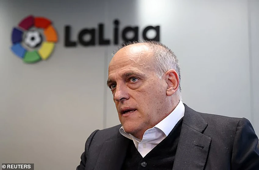 Chủ tịch La Liga Javier Tebas áp dụng luật công bằng tài chính rất nghiêm ngặt. ẢNH: REUTERS Chủ tịch La Liga Javier Tebas áp dụng luật công bằng tài chính rất nghiêm ngặt. ẢNH: REUTERS
