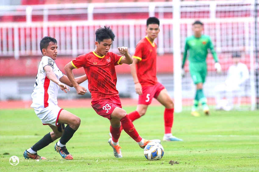 U-17 VN trong trận thua U-17 Yemen 0-2. Ảnh: VFF U-17 VN trong trận thua U-17 Yemen 0-2. Ảnh: VFF