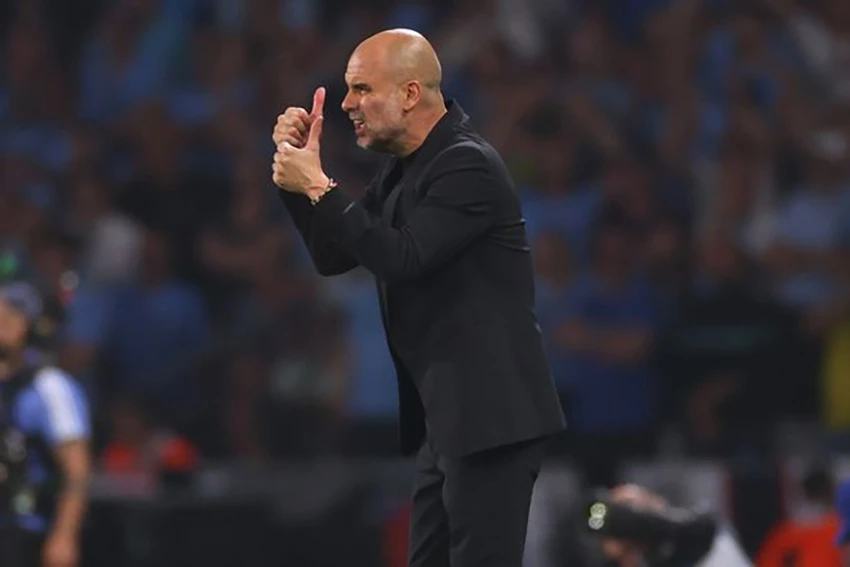 Pep Guardiola thừa nhận Man City may mắn hơn Inter Milan trong trận chung kết Champions League. ẢNH: GETTY Pep Guardiola thừa nhận Man City may mắn hơn Inter Milan trong trận chung kết Champions League. ẢNH: GETTY