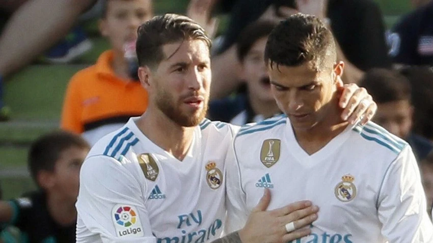Ramos và Ronaldo có 9 năm cùng chơi bóng ở Real Madrid. ẢNH: GETTY Ramos và Ronaldo có 9 năm cùng chơi bóng ở Real Madrid. ẢNH: GETTY