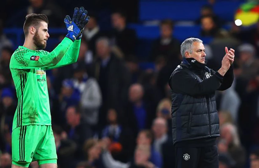 Mourinho từng là thầy của De Gea ở MU. ẢNH: GETTY Mourinho từng là thầy của De Gea ở MU. ẢNH: GETTY