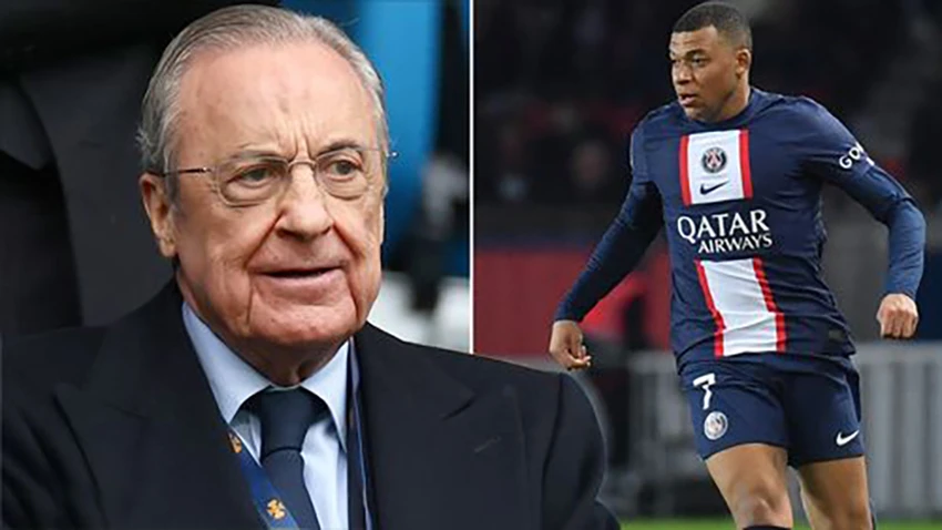 Chủ tịch Real Madrid Florentino Perez cần phải vào cuộc mua ngay Kylian Mbappe. ẢNH: MIRROR
