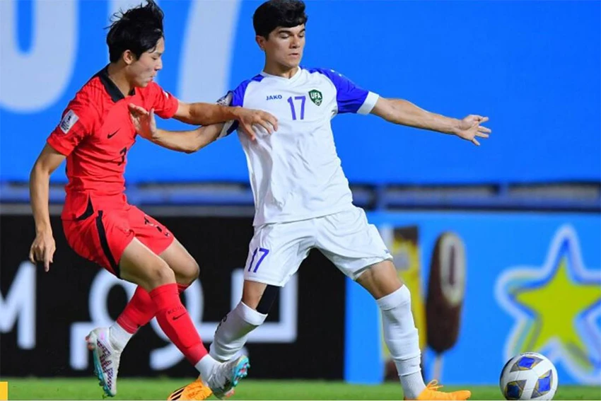 Các cầu thủ trẻ Hàn Quốc cho thấy sự vượt trội hơn hẳn Uzbekistan tại bán kết. Ảnh: AFC
