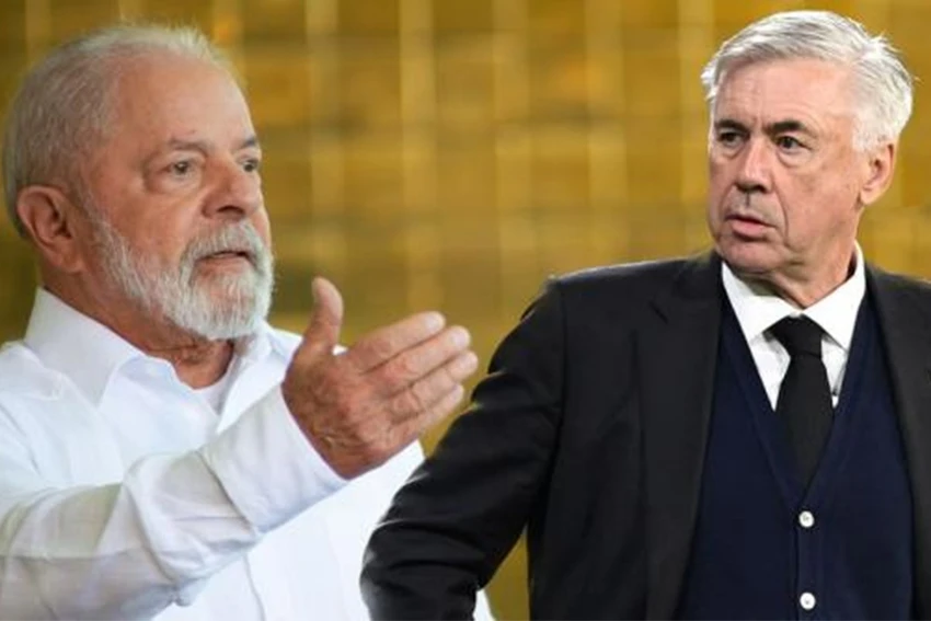 Tổng thống Brazil Lula Da Silva (trái) và HLV Ancelotti. Ảnh: GETTY IMAGES Tổng thống Brazil Lula Da Silva (trái) và HLV Ancelotti. Ảnh: GETTY IMAGES