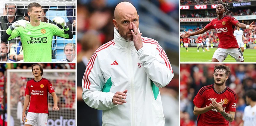 Ten Hag đã tạo điều kiện cho rất nhiều sao trẻ thi đấu trong trận giao hữu MU thắng Leeds 2-0. ẢNH: MIRROR