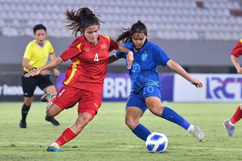 Nữ U-19 Việt Nam thua nữ Thái Lan ở trận chung kết. Ảnh: AFC