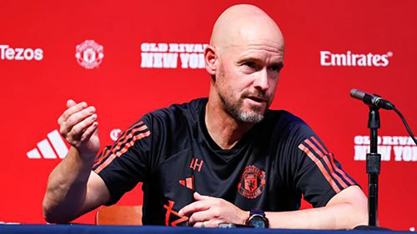 Ten Hag dành nhiều lời khen cho bộ ba tấn công Antony, Rashford và Garnacho. ẢNH: GETTY