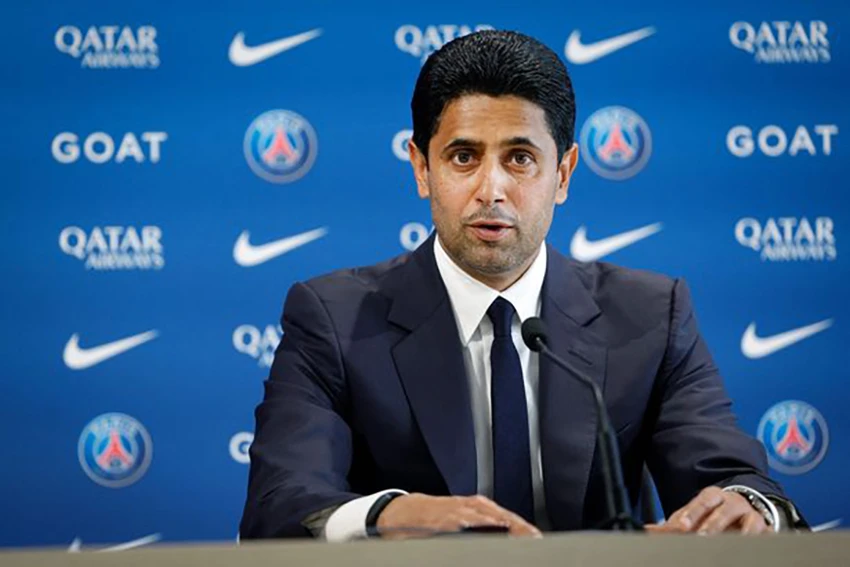 Chủ tịch PSG Al-Khelaifi đã có cuộc gặp và trao đổi căng thẳng với PSG trong tuần này. ẢNH: GETTY