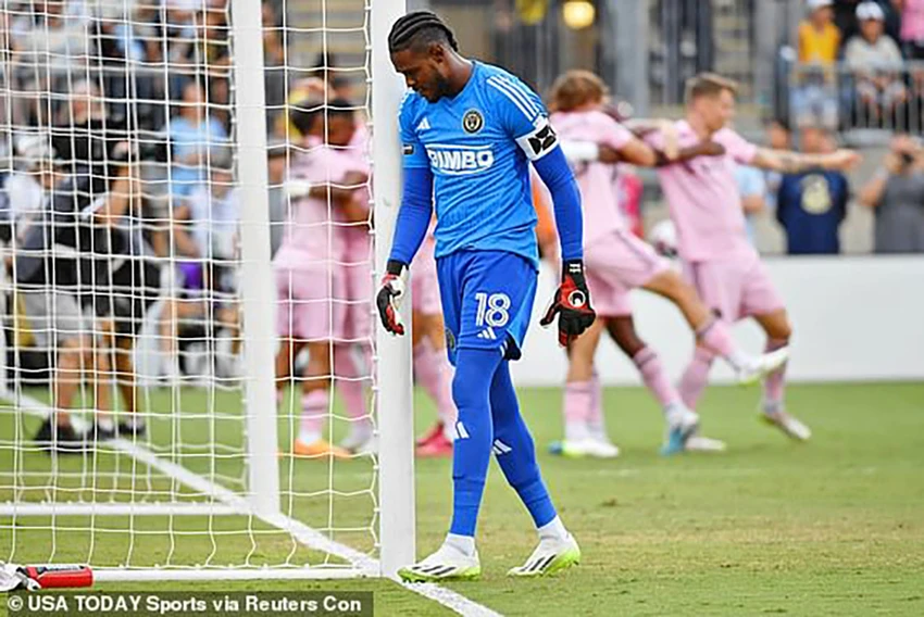 Inter Miami dễ dàng thắng Philadelphia Union ở bán kết Leagues Cup. ẢNH: REUTERS Inter Miami dễ dàng thắng Philadelphia Union ở bán kết Leagues Cup. ẢNH: REUTERS