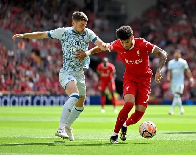 Luiz Diaz tiếp tục tỏa sáng giúp Liverpool có bàn thắng gỡ hòa 1-1. Ảnh: Getty