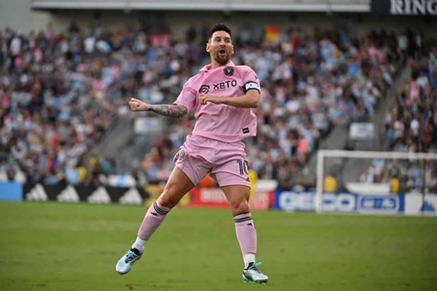 Messi đang "làm mưa làm gió ở đội bóng nhỏ" Inter Miami. ẢNH: GETTY