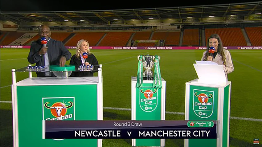 Buổi lễ bốc thăm mang đến cuộc đối đầu đầy hấp dẫn giữa Newcastle và Man City ở vòng 3 Carabao Cup. ẢNH: DAILY MAIL Buổi lễ bốc thăm mang đến cuộc đối đầu đầy hấp dẫn giữa Newcastle và Man City ở vòng 3 Carabao Cup. ẢNH: DAILY MAIL
