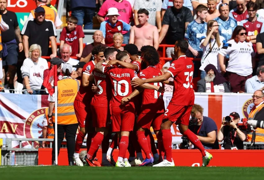 Liverpool tạm leo lên vị trí thứ 3 sau trận thắng Aston Villa. Ảnh: Getty Liverpool tạm leo lên vị trí thứ 3 sau trận thắng Aston Villa. Ảnh: Getty