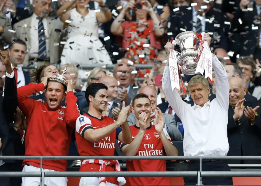 Mikel Arteta là đội trưởng Arsenal đăng quang FA Cup dưới thời HLV Arsene Wenger. ẢNH: AP