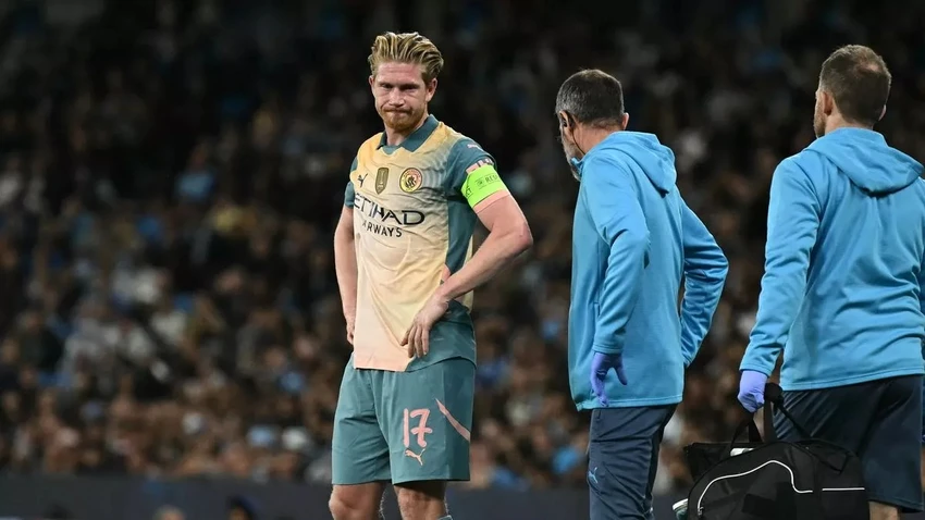Man City lo ngại chấn thương của De Bruyne,Man City,De Bruyne