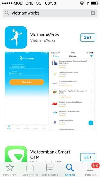 Ra mắt ứng dụng tìm việc trên điện thoại ảnh 1 Ra mắt ứng dụng tìm việc trên điện thoại ảnh 1