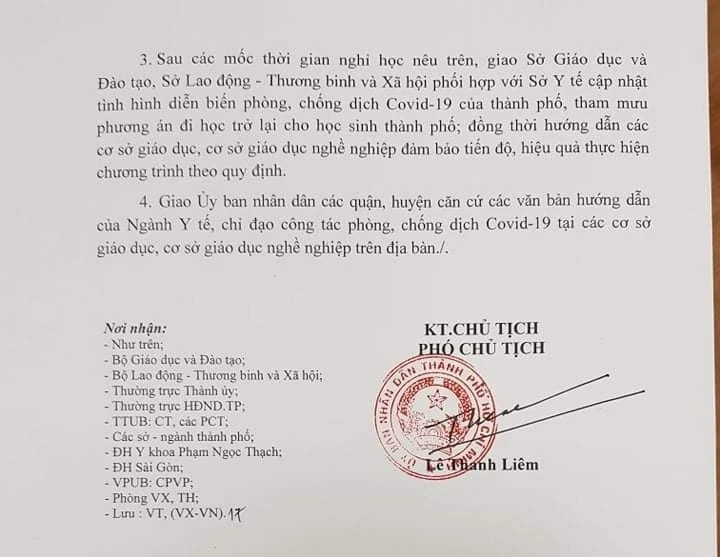 TP.HCM: Quyết định chính thức về ngày học sinh đi học trở lại ảnh 3 TP.HCM: Quyết định chính thức về ngày học sinh đi học trở lại ảnh 3