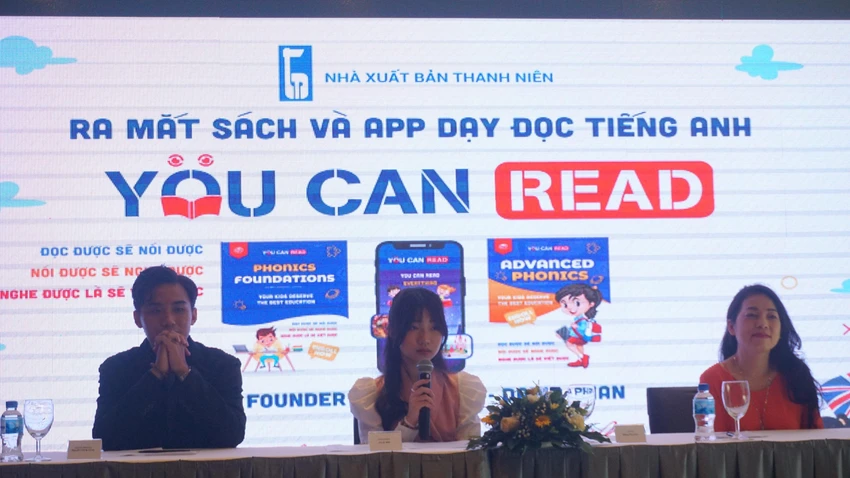 Buổi họp báo ra mắt sách học tiếng Anh You can read. Ảnh: NGUYỄN QUYÊN Buổi họp báo ra mắt sách học tiếng Anh You can read. Ảnh: NGUYỄN QUYÊN