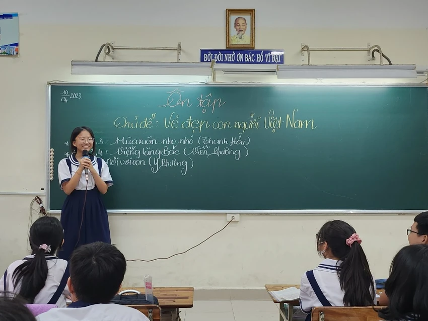 Học sinh lớp 9 Trường THCS Lê Văn Tám, quận Bình Thạnh trong 1 tiết học. Ảnh: NGUYỄN QUYÊN Học sinh lớp 9 Trường THCS Lê Văn Tám, quận Bình Thạnh trong 1 tiết học. Ảnh: NGUYỄN QUYÊN