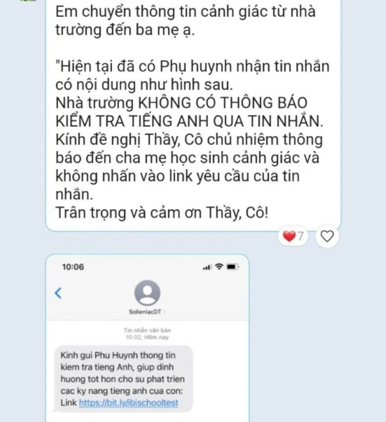 Thông báo Trường THCS Lê Qúy Đôn, quận 3 gửi cho phụ huynh. Ảnh: CHỤP MÀN HÌNH TP.HCM tiếp tục xuất hiện chiêu lừa đảo hướng đến phụ huynh