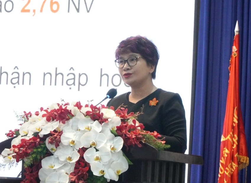 Bà Nguyễn Thu Thuỷ, Vụ trưởng Vụ giáo dục đại học, Bộ GD&ĐT phát biểu tại hội nghị. Ảnh: NGUYỄN QUYÊN Bà Nguyễn Thu Thuỷ, Vụ trưởng Vụ giáo dục đại học, Bộ GD&ĐT phát biểu tại hội nghị. Ảnh: NGUYỄN QUYÊN