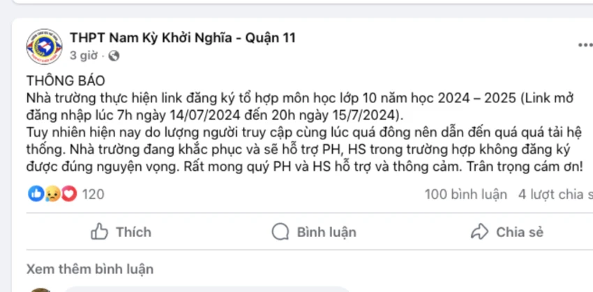 tổ hợp môn lớp 10