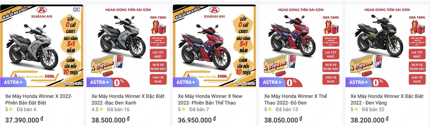 Honda Winner X đang có giá bán tăng lên tại đại lý.