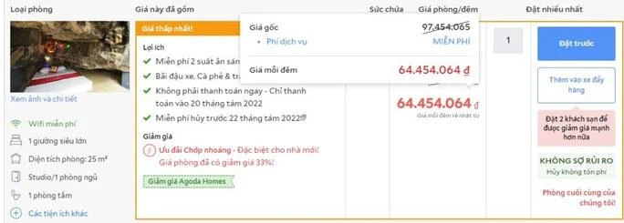 Giá phòng được quảng cáo với giá "sốc" Giá phòng được quảng cáo với giá "sốc"