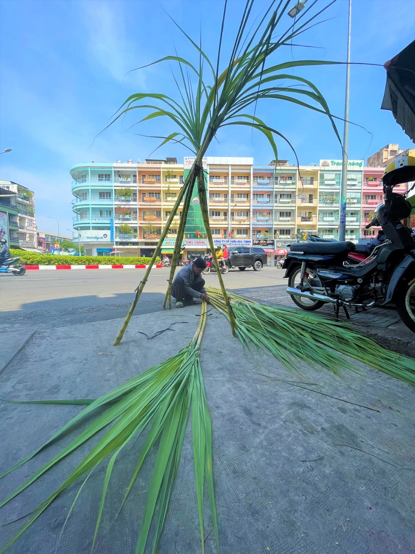 Cây mía vàng được chọn mua cúng vía Ngọc Hoàng lá phải còn tươi, đốt phải đều, thân thẳng... Cây mía vàng được chọn mua cúng vía Ngọc Hoàng lá phải còn tươi, đốt phải đều, thân thẳng...