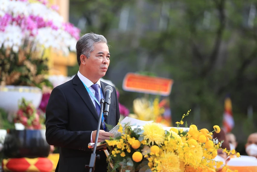 Ông Ngô Minh Châu, Phó Chủ tịch UBND TP.HCM, Phó chủ tịch UBND TP.HCM, phát biểu tại đại lễ.