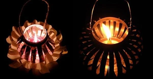 Lồng đèn tự chế làm từ vỏ lon nước ngọt