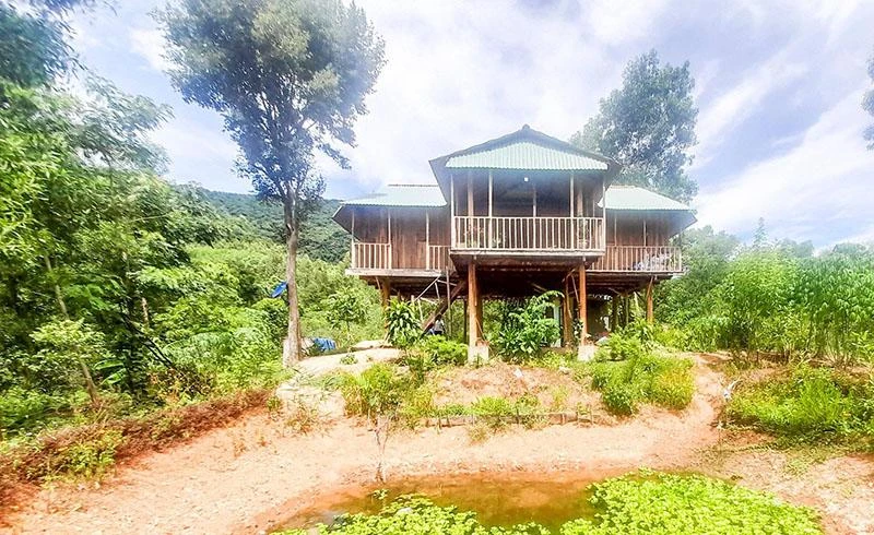 Căn nhà không phép trên đất rừng phòng hộ của vợ chánh án TAND huyện Vĩnh Thạnh. Ảnh: TĐ