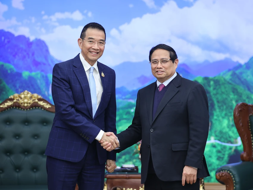Thủ tướng Phạm Minh Chính và Bộ trưởng Ngoại giao Thái Lan Maris Sangiampongsa - Ảnh: VGP
