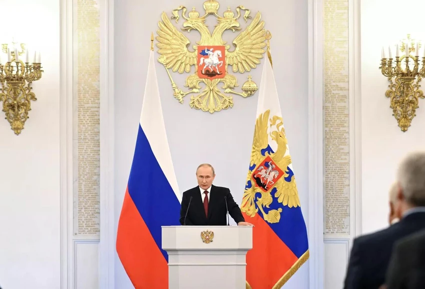 Tổng thống Putin tại lễ sáp nhập 4 tỉnh Ukraine vào Nga ngày 30-9. Ảnh: SPUTNIK Tổng thống Putin tại lễ sáp nhập 4 tỉnh Ukraine vào Nga ngày 30-9. Ảnh: SPUTNIK
