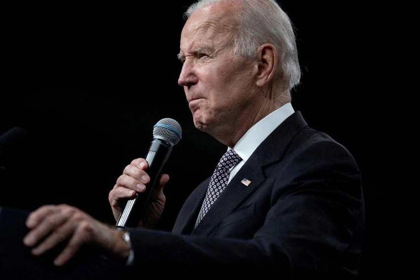 Tổng thống Mỹ Joe Biden phát biểu tại thành phố Poughkeepsie, bang New York (Mỹ) ngày 6-10. Ảnh: REUTERS Tổng thống Mỹ Joe Biden phát biểu tại thành phố Poughkeepsie, bang New York (Mỹ) ngày 6-10. Ảnh: REUTERS