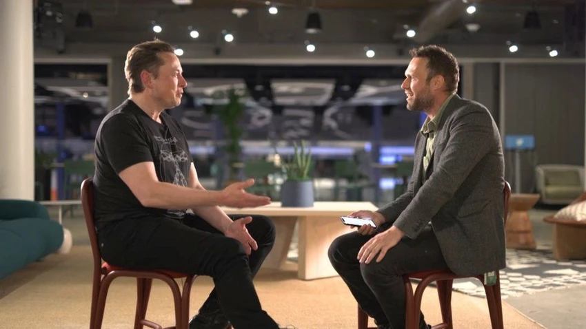 Tỉ phú Elon Musk (trái) trong cuộc phỏng vấn với đài BBC. Ảnh: BBC Tỉ phú Elon Musk (trái) trong cuộc phỏng vấn với đài BBC. Ảnh: BBC