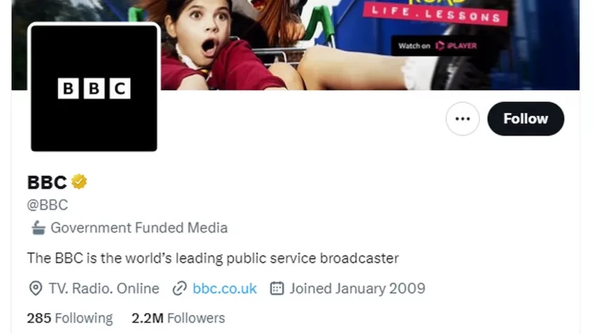 Đài BBC đã phản đối việc Twitter gắn cho họ nhãn "phương tiện truyền thông do chính phủ tài trợ". Ảnh: TWITTER Đài BBC đã phản đối việc Twitter gắn cho họ nhãn "phương tiện truyền thông do chính phủ tài trợ". Ảnh: TWITTER