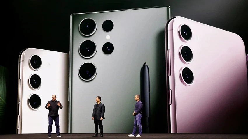 Buổi giới thiệu sản phẩm mới của Samsung hồi tháng 2. Ảnh: REUTERS Buổi giới thiệu sản phẩm mới của Samsung hồi tháng 2. Ảnh: REUTERS