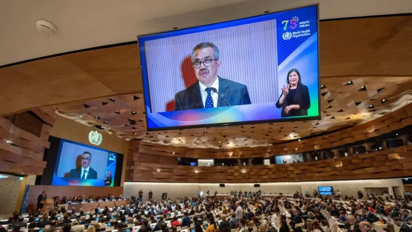 Cuộc họp Đại hội đồng Y tế Thế giới của Tổ chức Y tế Thế giới (WHO). Ảnh: REUTERS Cuộc họp Đại hội đồng Y tế Thế giới của Tổ chức Y tế Thế giới (WHO). Ảnh: REUTERS