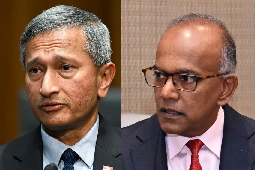 Bộ trưởng Ngoại giao Vivian Balakrishnan (trái) và Bộ trưởng Pháp luật K Shanmugam. Ảnh: SOUTH CHINA MORNING POST Bộ trưởng Ngoại giao Vivian Balakrishnan (trái) và Bộ trưởng Pháp luật K Shanmugam. Ảnh: SOUTH CHINA MORNING POST