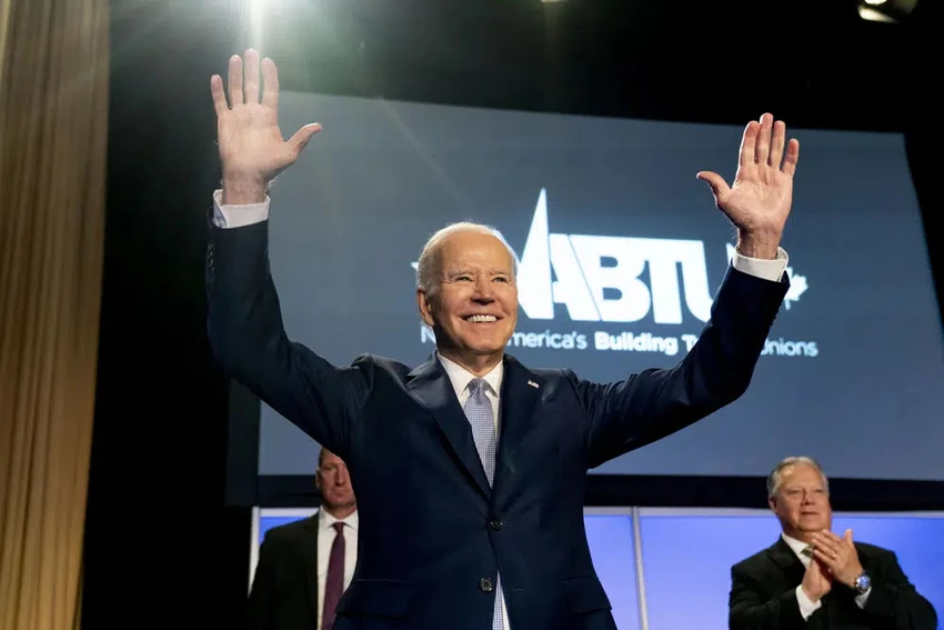 Tổng thống Joe Biden phát biểu tại Hội nghị Lập pháp Quốc gia ở thủ đô Washington D.C (Mỹ) ngày 25-4. Ảnh: AP Tổng thống Joe Biden phát biểu tại Hội nghị Lập pháp Quốc gia ở thủ đô Washington D.C (Mỹ) ngày 25-4. Ảnh: AP