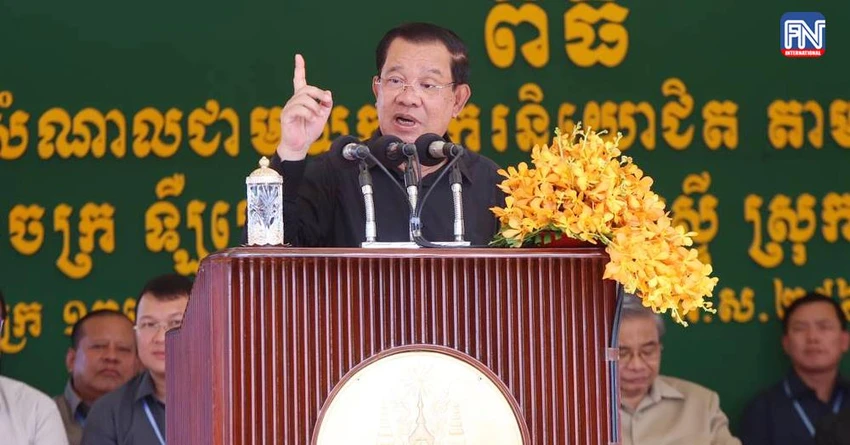 Thủ tướng Camphuchia - ông Hun Sen phát biểu tại tỉnh Kampong Cham (Campuchia) ngày 16-6. Ảnh: KHMER TIMES Thủ tướng Camphuchia - ông Hun Sen phát biểu tại tỉnh Kampong Cham (Campuchia) ngày 16-6. Ảnh: KHMER TIMES