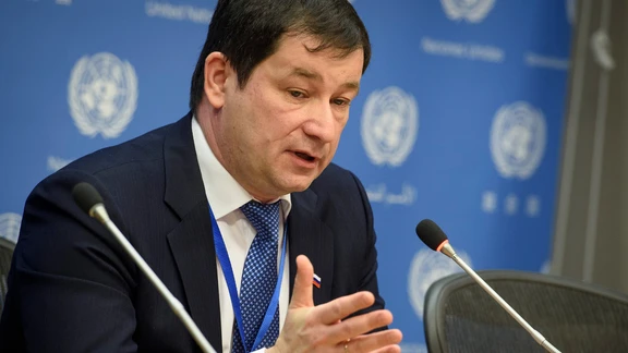 Ông Dmitry Polyansky - phó đại diện thường trực của Nga tại Liên Hợp Quốc. Ảnh: UN